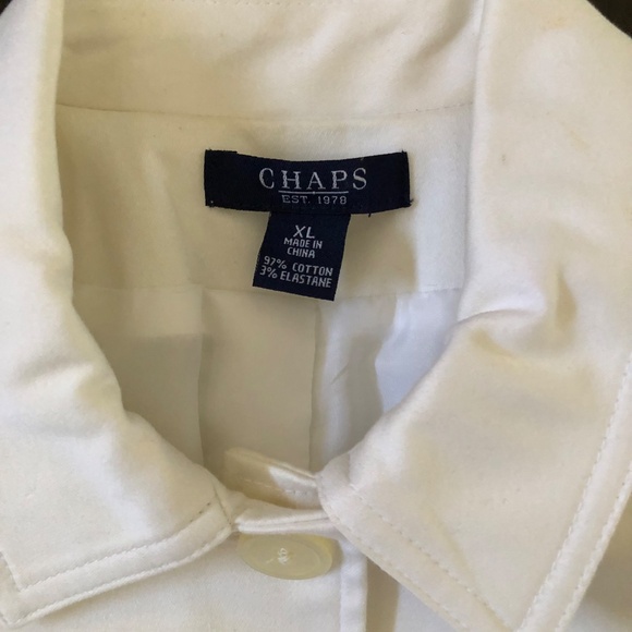 Chaps white short sleeved jacket, XL - Picture 3 of 5